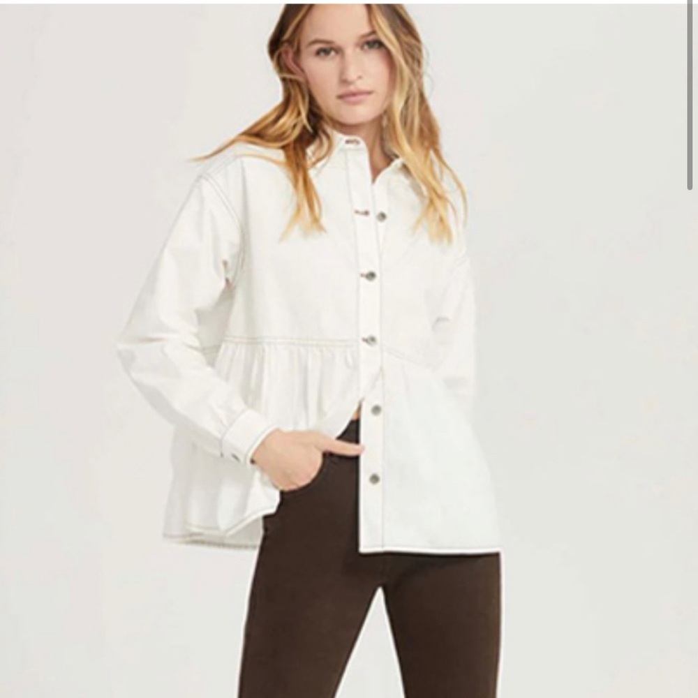 Something Navy Buttoned Top - image 1